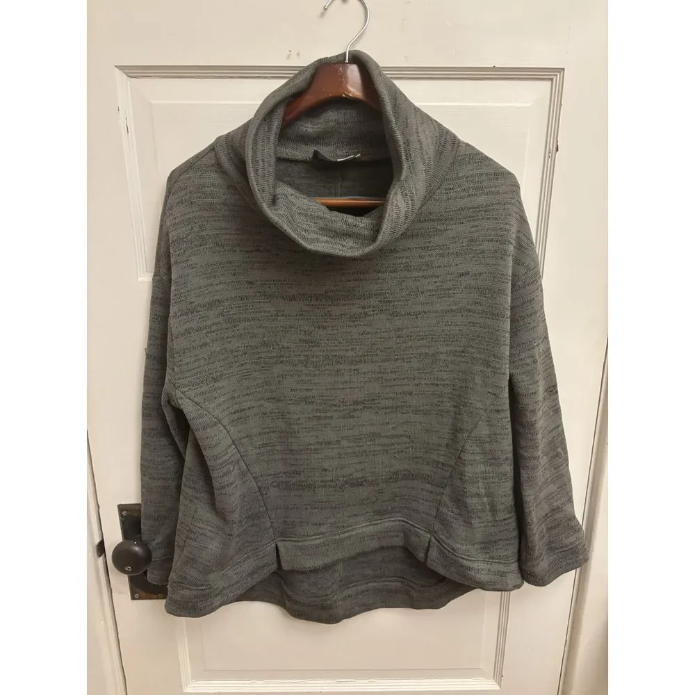 Anthropologie Saturday Sunday Marl Oversized Funnel Neck Sweater Green Women's S